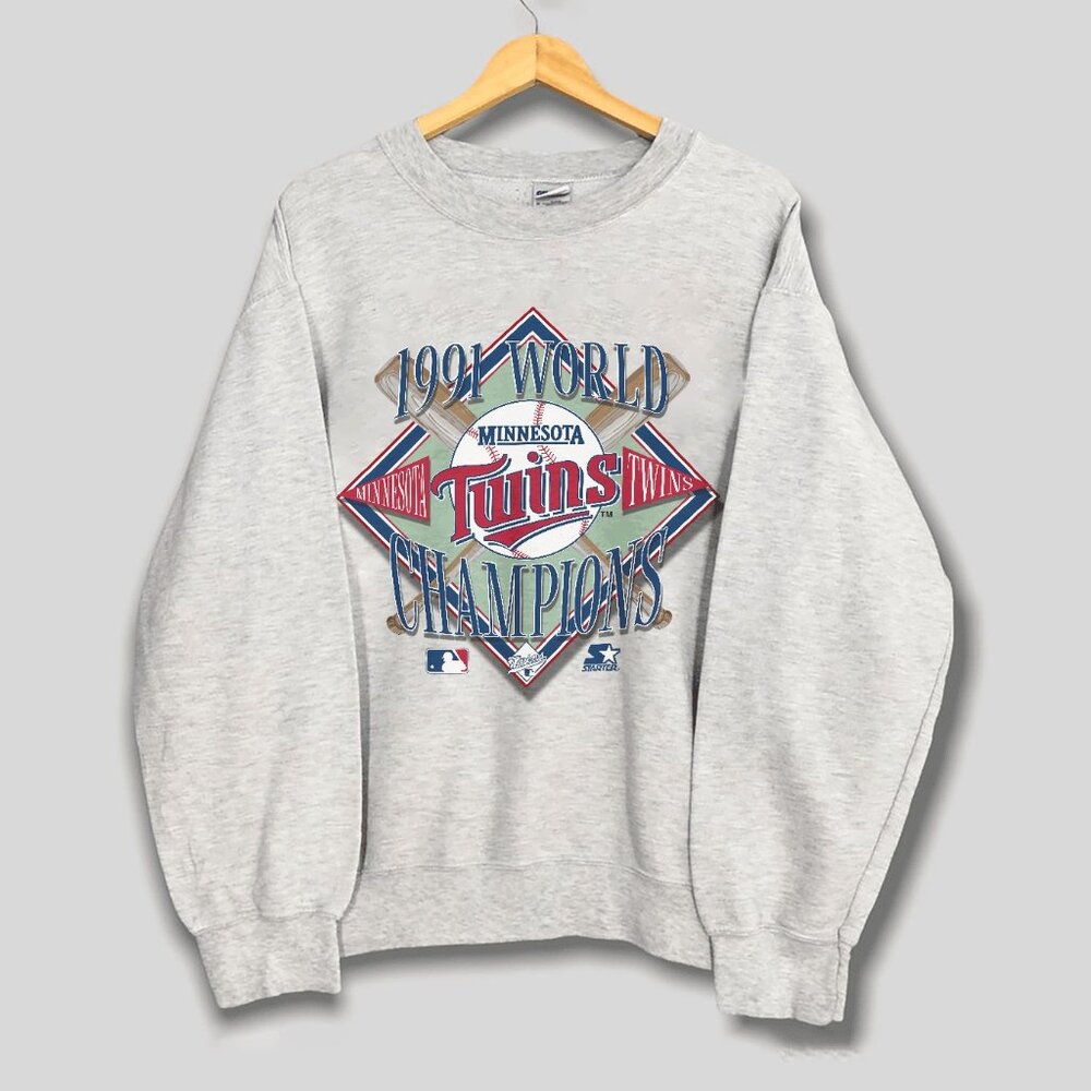 1991 Vintage Minnesota Twins World Series Baseball Sweatshirt, MLB Shirt Tee